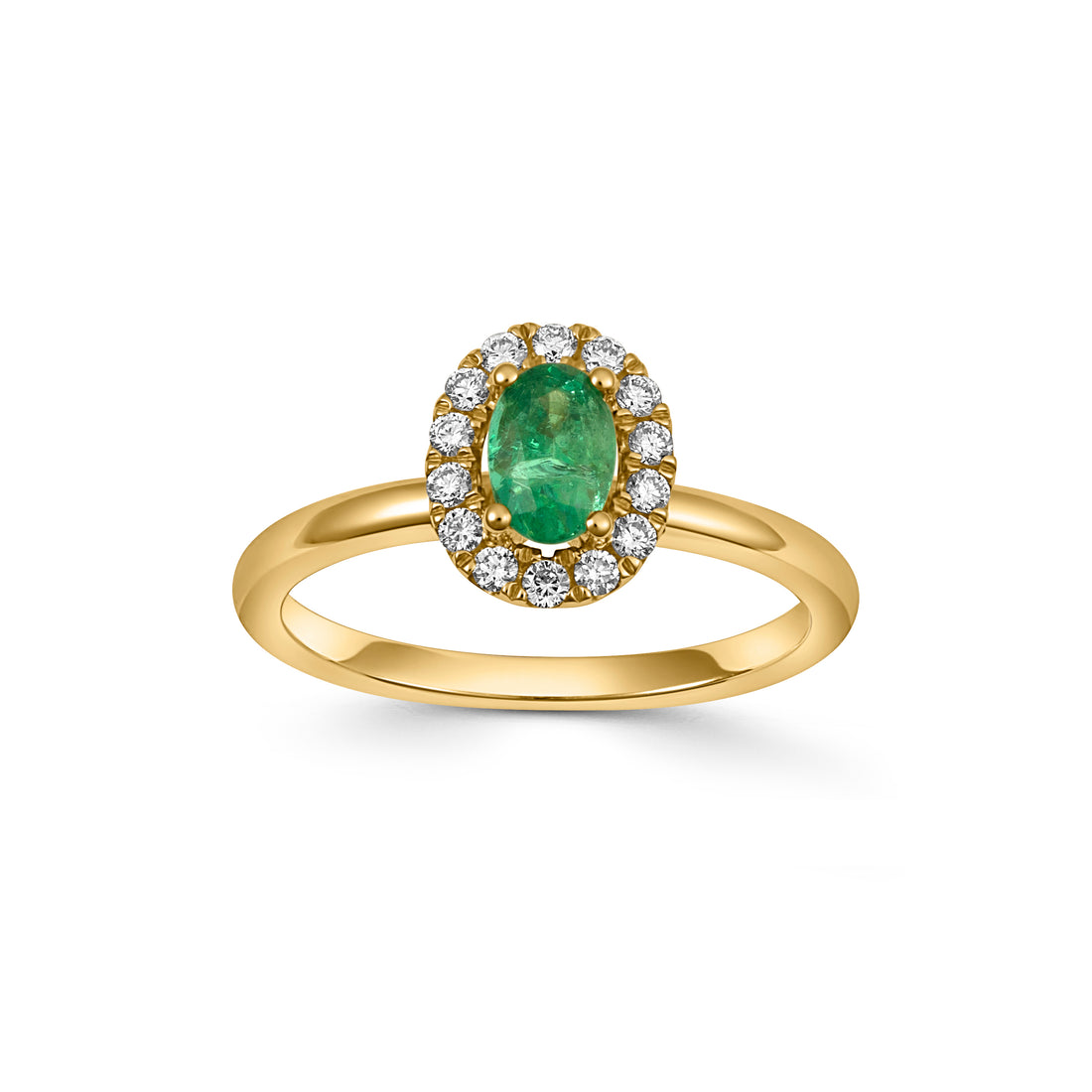 18ct Gold Emerald and Diamond Cluster Ring - Robert Anthony Jewellers, Edinburgh