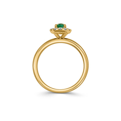 18ct Gold Emerald and Diamond Cluster Ring - Robert Anthony Jewellers, Edinburgh