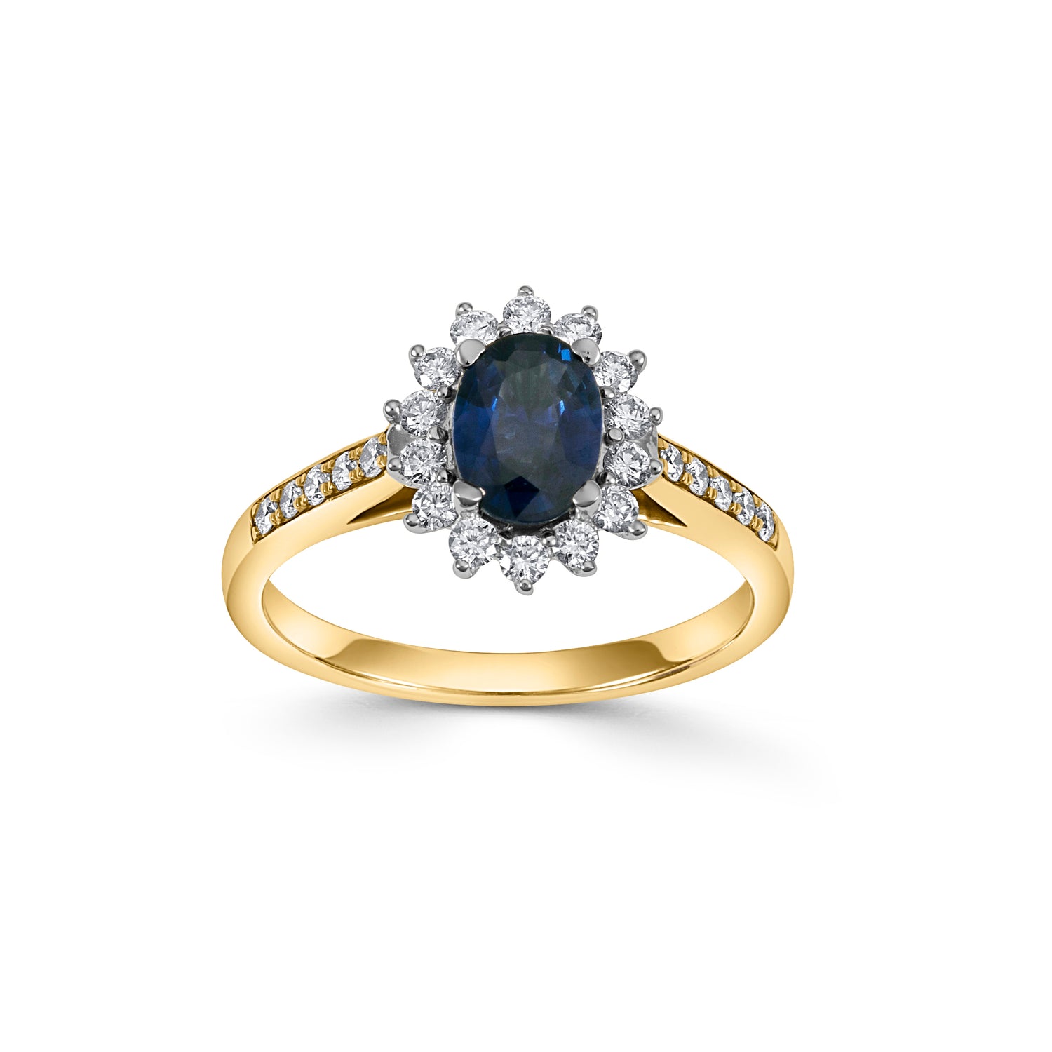 18ct Gold Sapphire and Diamond Cluster Ring