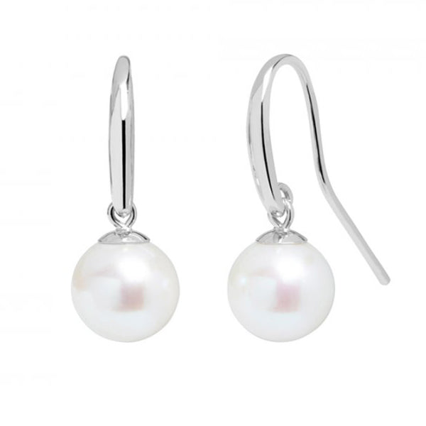 8-8.5mm Akoya Cultured Pearl Shepherds Crook Earring Drops - Robert Anthony Jewellers, Edinburgh