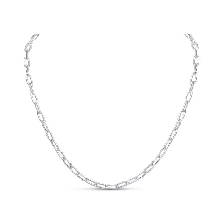 Silver 11x5mm Paperclip Chain with T-Bar - Robert Anthony Jewellers, Edinburgh