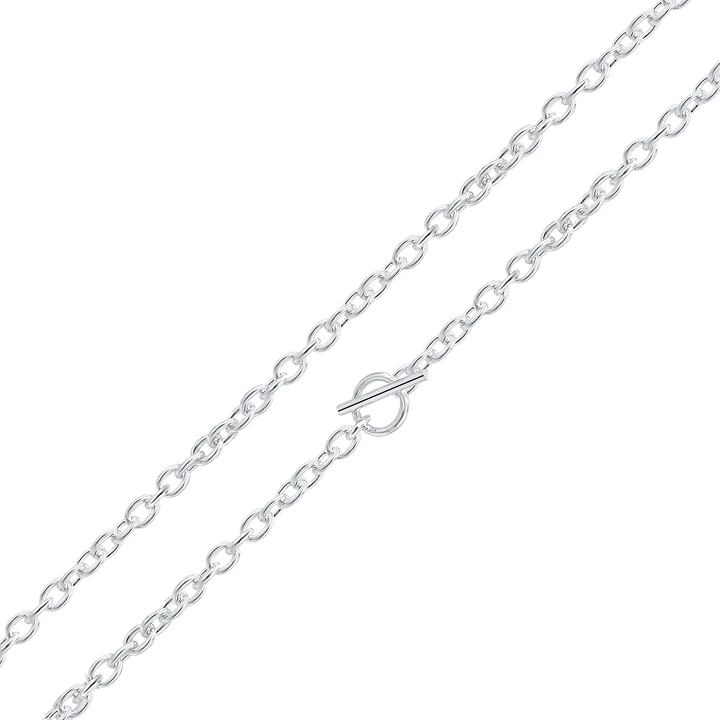 Silver 6mm Cable Chain with T-Bar