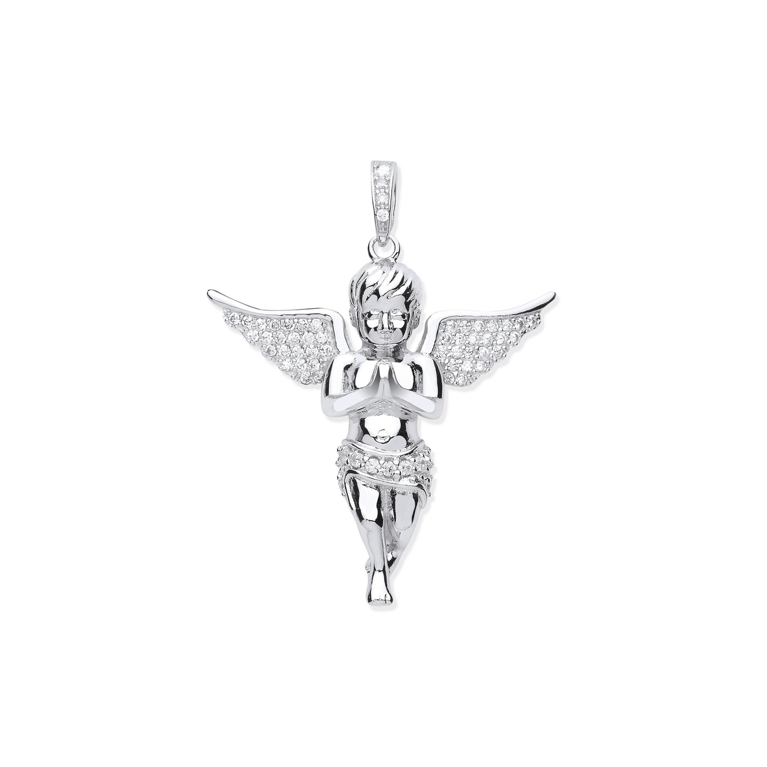 Silver CZ Angel Pendant - Robert Anthony Jewellers, Edinburgh