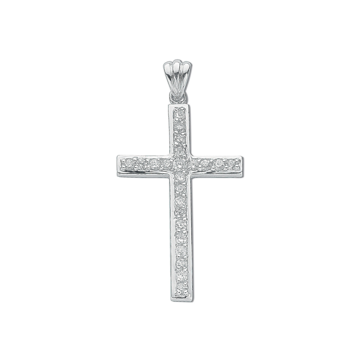 Silver CZ Cross Pendant - Robert Anthony Jewellers, Edinburgh