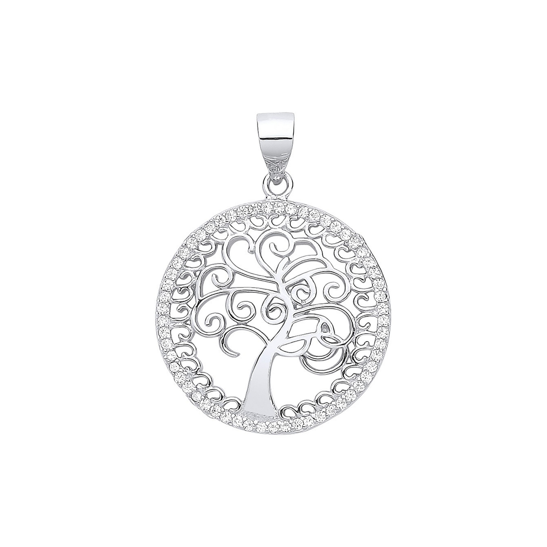 Silver Cz Tree of Life Pendant - Robert Anthony Jewellers, Edinburgh