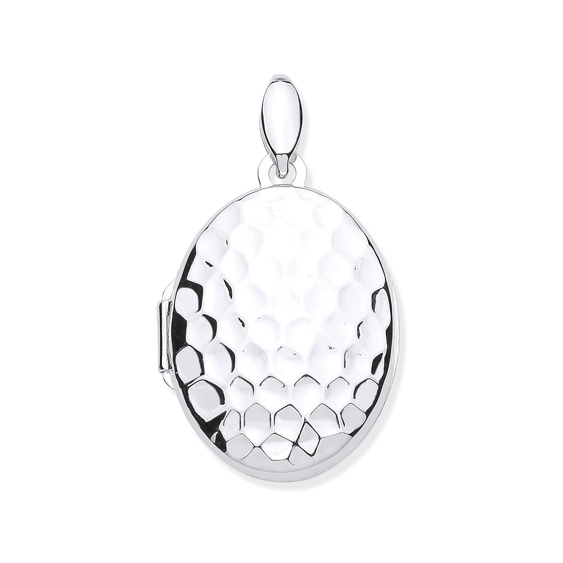 Silver Golf Ball Print Texture/Pattern Oval Locket - Robert Anthony Jewellers, Edinburgh