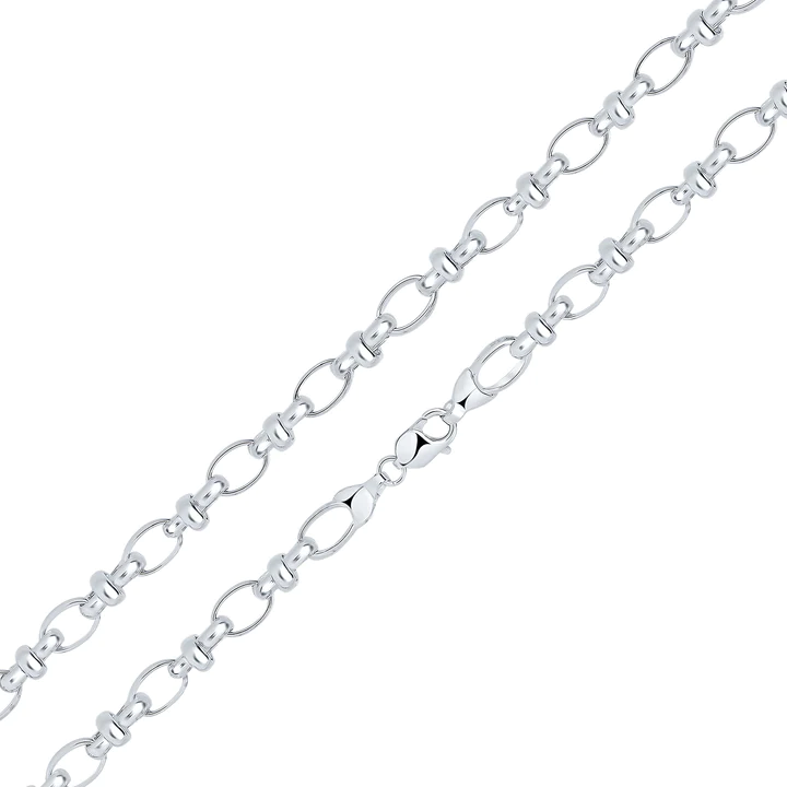 Silver Handmade 10.7mm Oval Pinched Link Chain - Robert Anthony Jewellers, Edinburgh