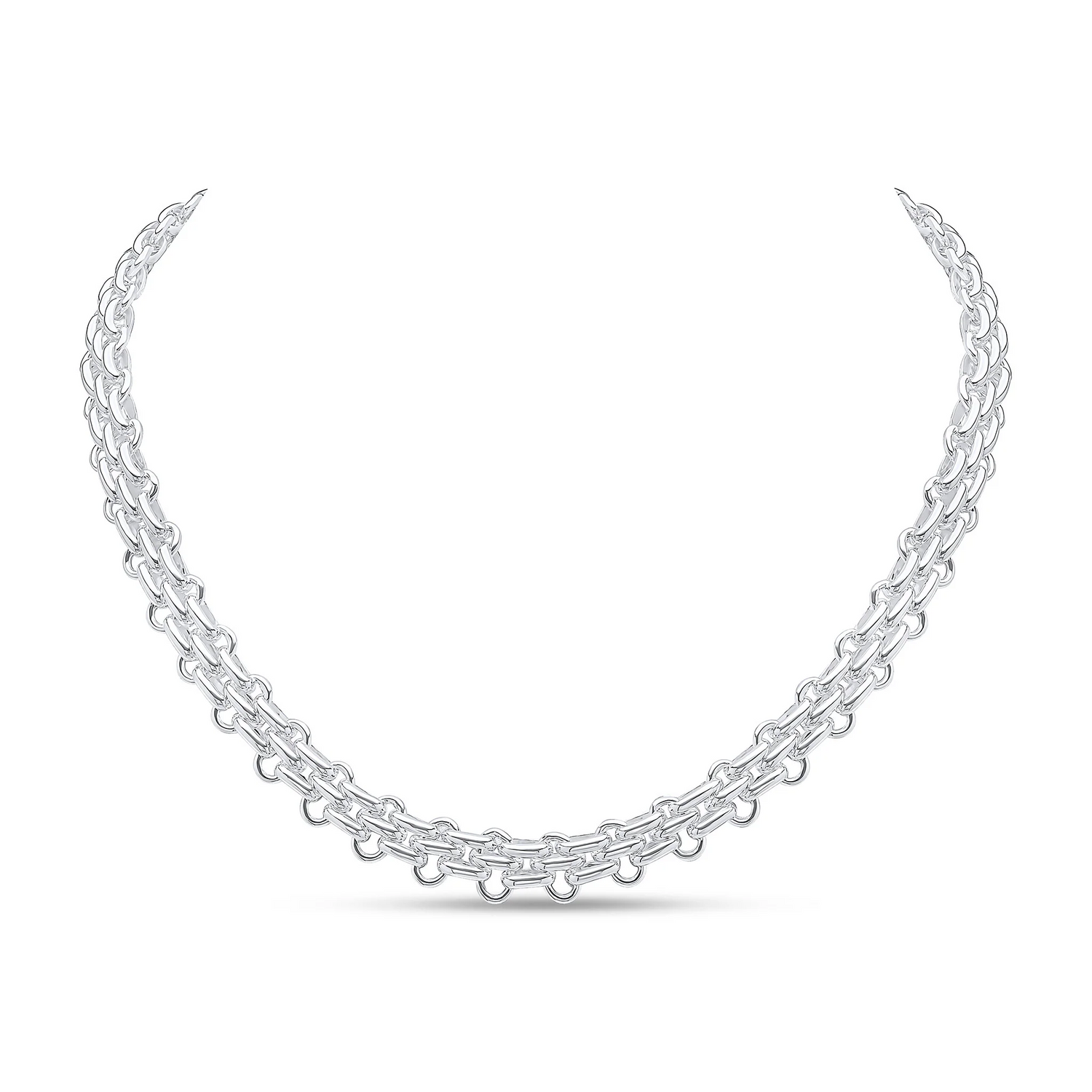 Silver Handmade 10mm Brick Chain or Bracelet - Robert Anthony Jewellers, Edinburgh