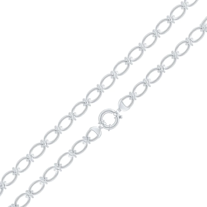 Silver Handmade 10mm Oval Knot Chain