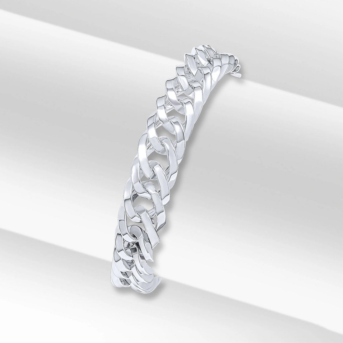 Silver Handmade 10mm Wide Curb Chain or Bracelet - Robert Anthony Jewellers, Edinburgh