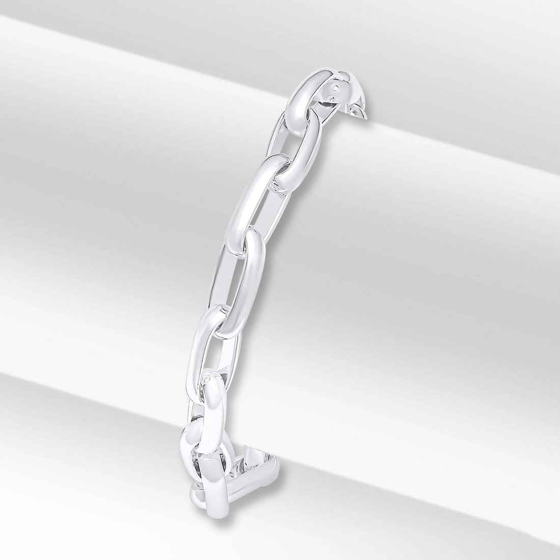 Silver Handmade Paper Link Chain Bracelet — 8.75&