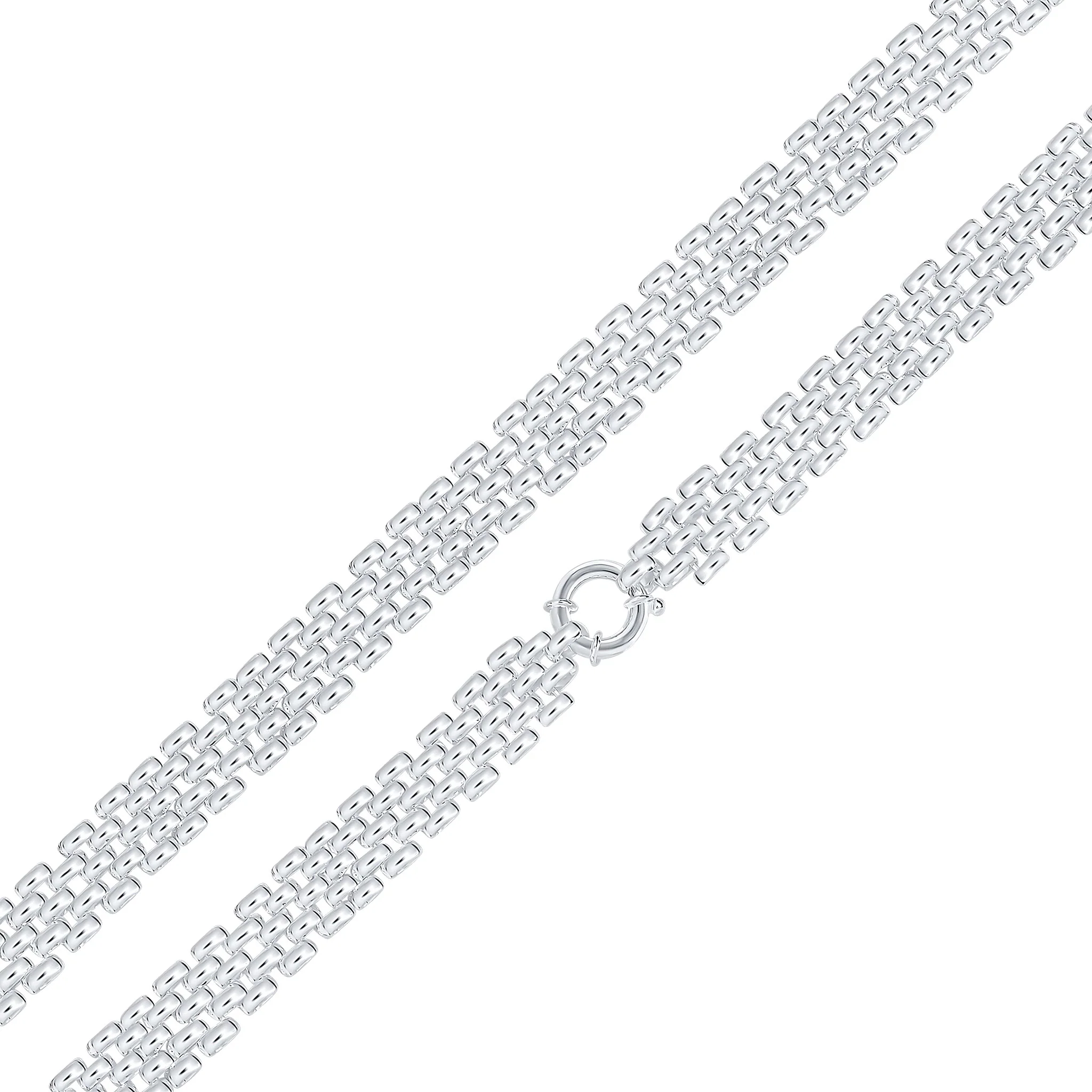 Silver Handmade 15mm Five Row Brick Chain or Bracelet - Robert Anthony Jewellers, Edinburgh