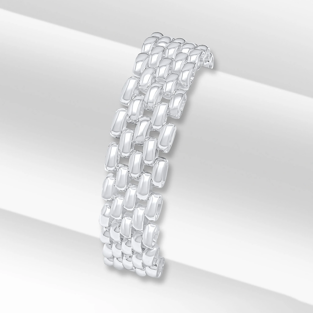 Silver Handmade 15mm Five Row Brick Chain or Bracelet - Robert Anthony Jewellers, Edinburgh