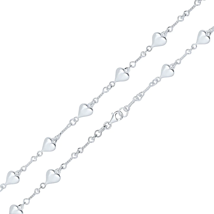 Silver Handmade 8.5mm Heart Twist Chain - Robert Anthony Jewellers, Edinburgh
