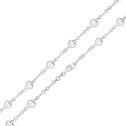 Silver Handmade 8.5mm Heart Twist Chain - Robert Anthony Jewellers, Edinburgh