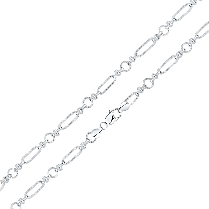 Silver Handmade 8mm Textured Long Oval Chain - Robert Anthony Jewellers, Edinburgh