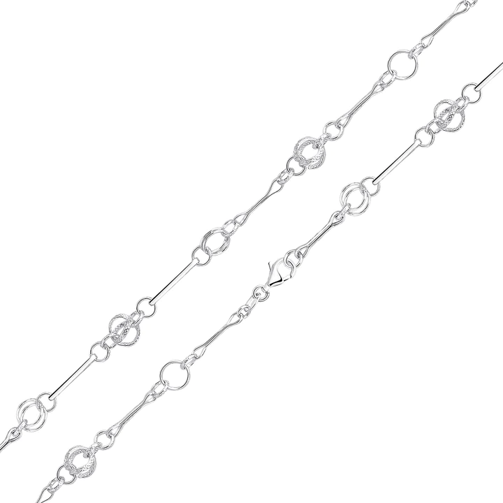 Silver Handmade 8mm Twist Circles Chain - Robert Anthony Jewellers, Edinburgh