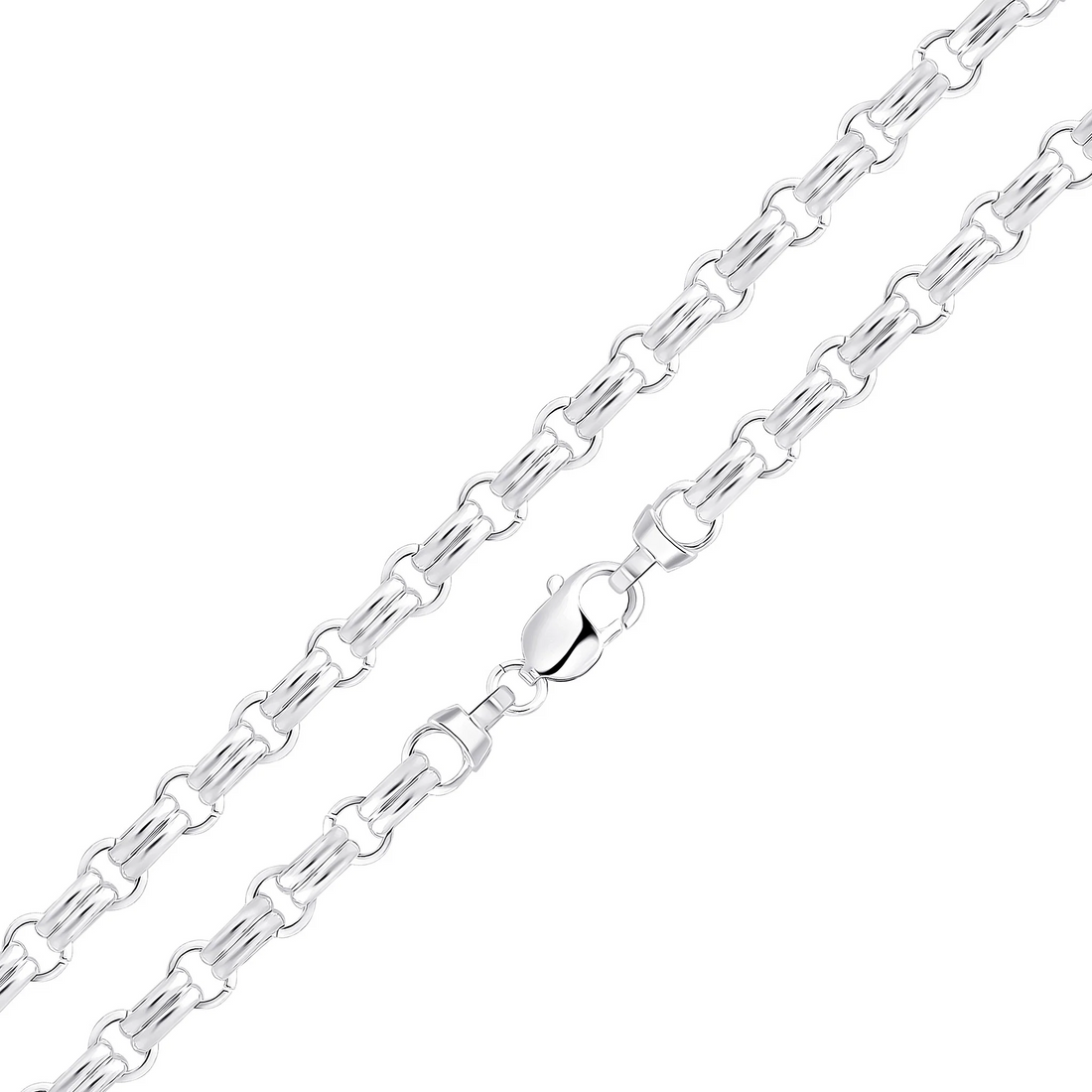 Silver Handmade 9.2mm Round Double Bar Chain or Bracelet - Robert Anthony Jewellers, Edinburgh