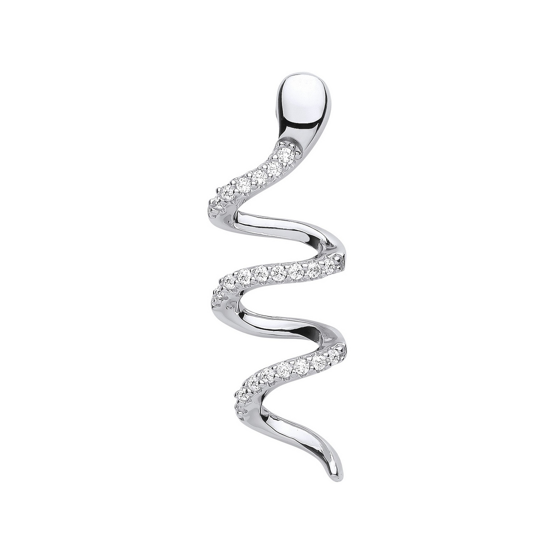 Silver Snake CZ Drop Pendant - Robert Anthony Jewellers, Edinburgh