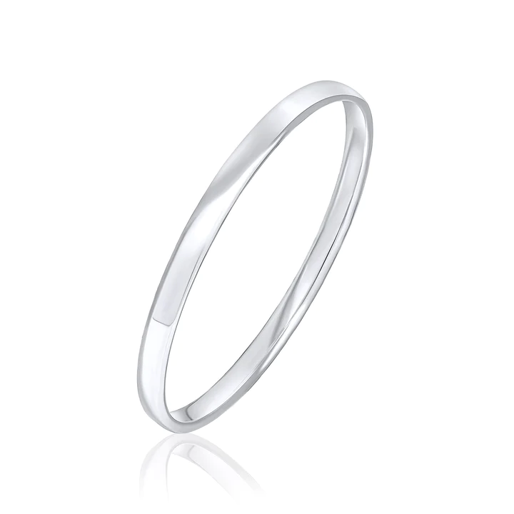 Silver Solid Court Bangle