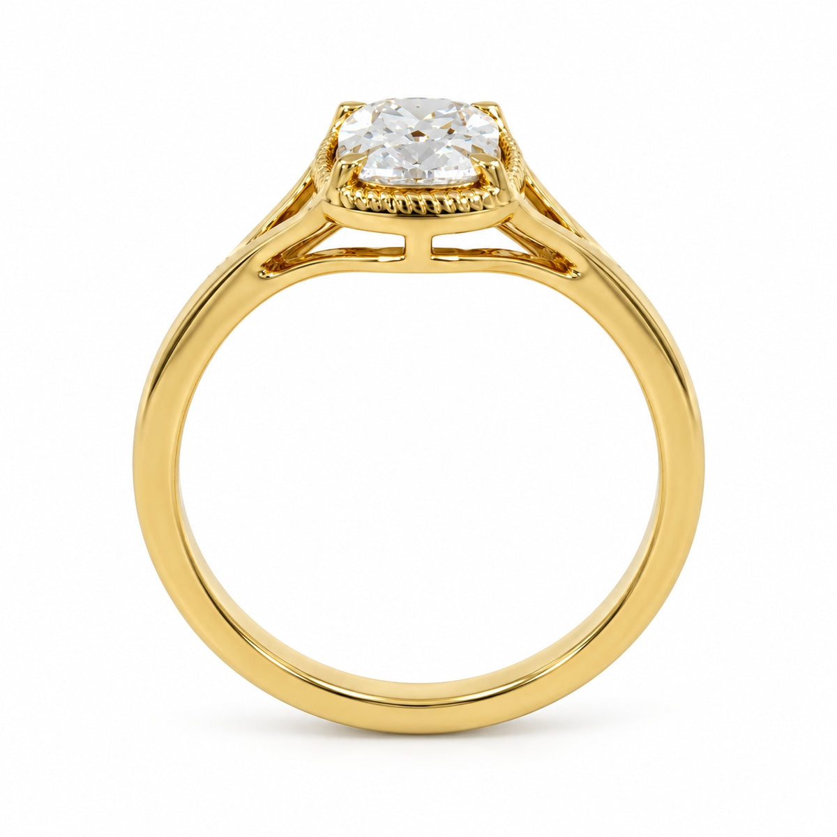 18ct Yellow Gold 1.09ct Lab-Grown Old Cut Diamond Solitaire Ring
