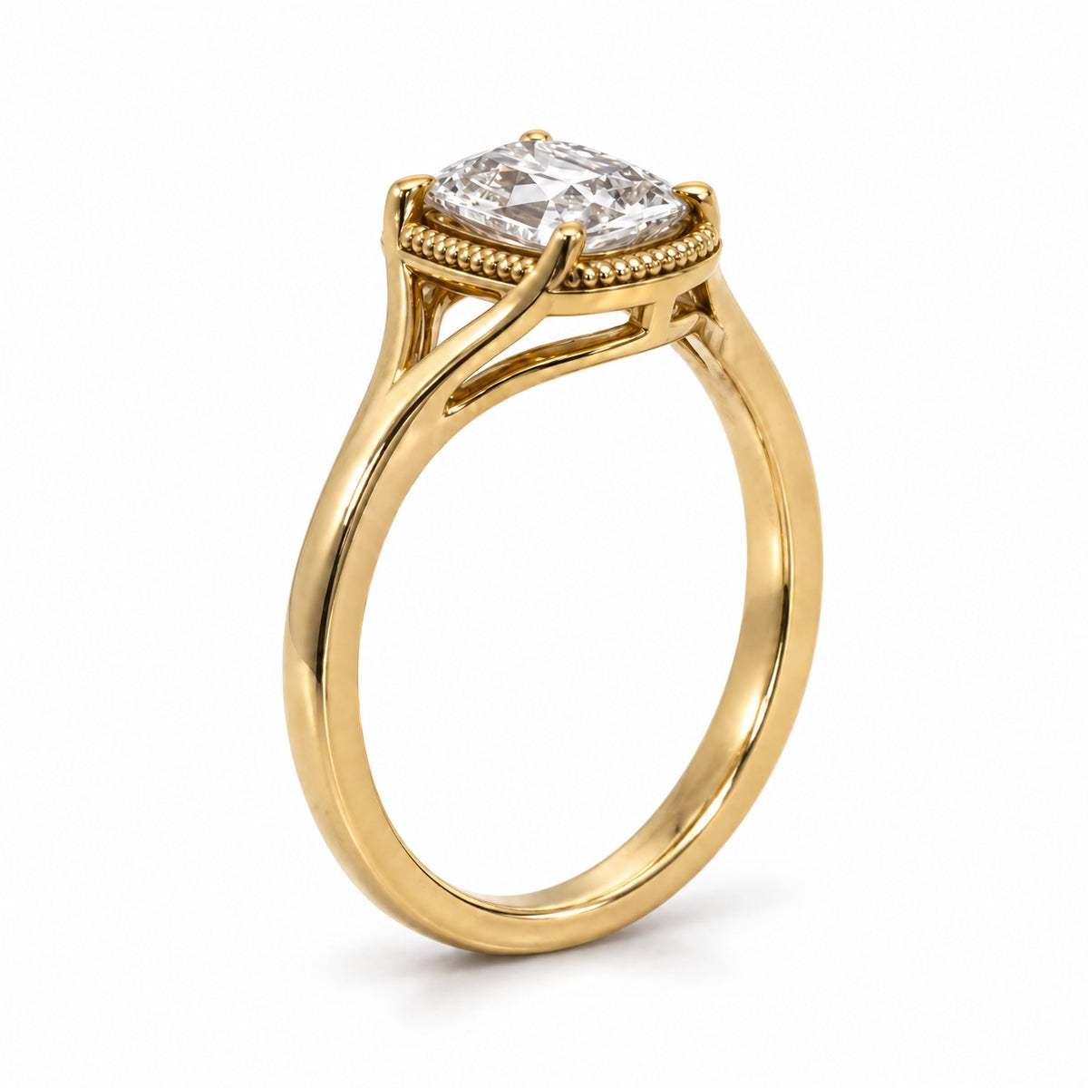 18ct Yellow Gold 1.09ct Lab-Grown Old Cut Diamond Solitaire Ring