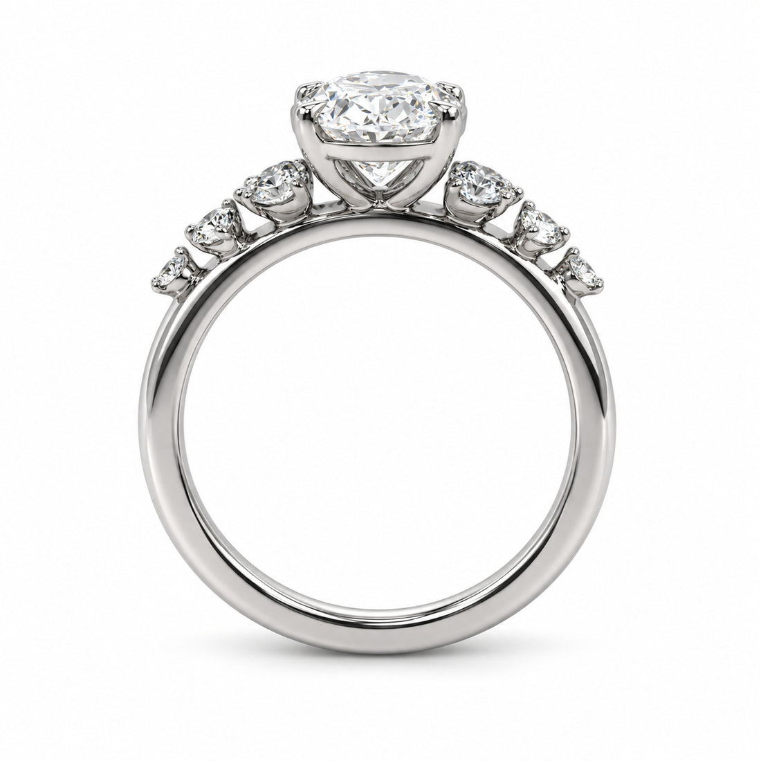 2.43ct Lab Grown Oval Diamond Platinum Engagement Ring