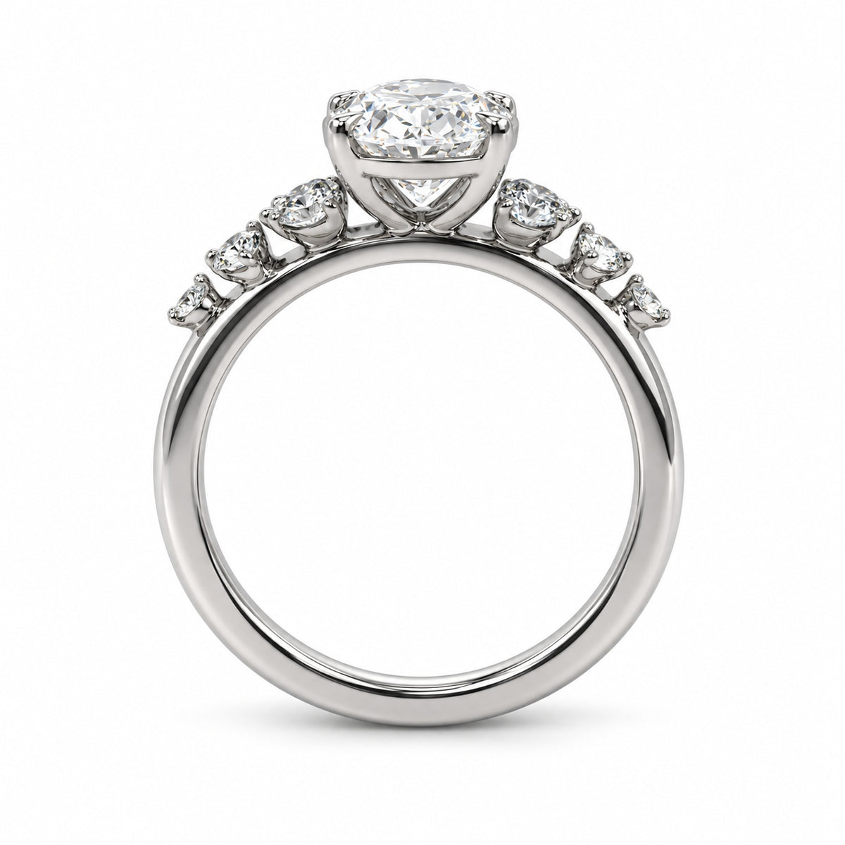 2.43ct Lab Grown Oval Diamond Platinum Engagement Ring