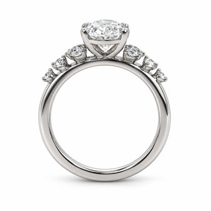 2.43ct Lab Grown Oval Diamond Platinum Engagement Ring