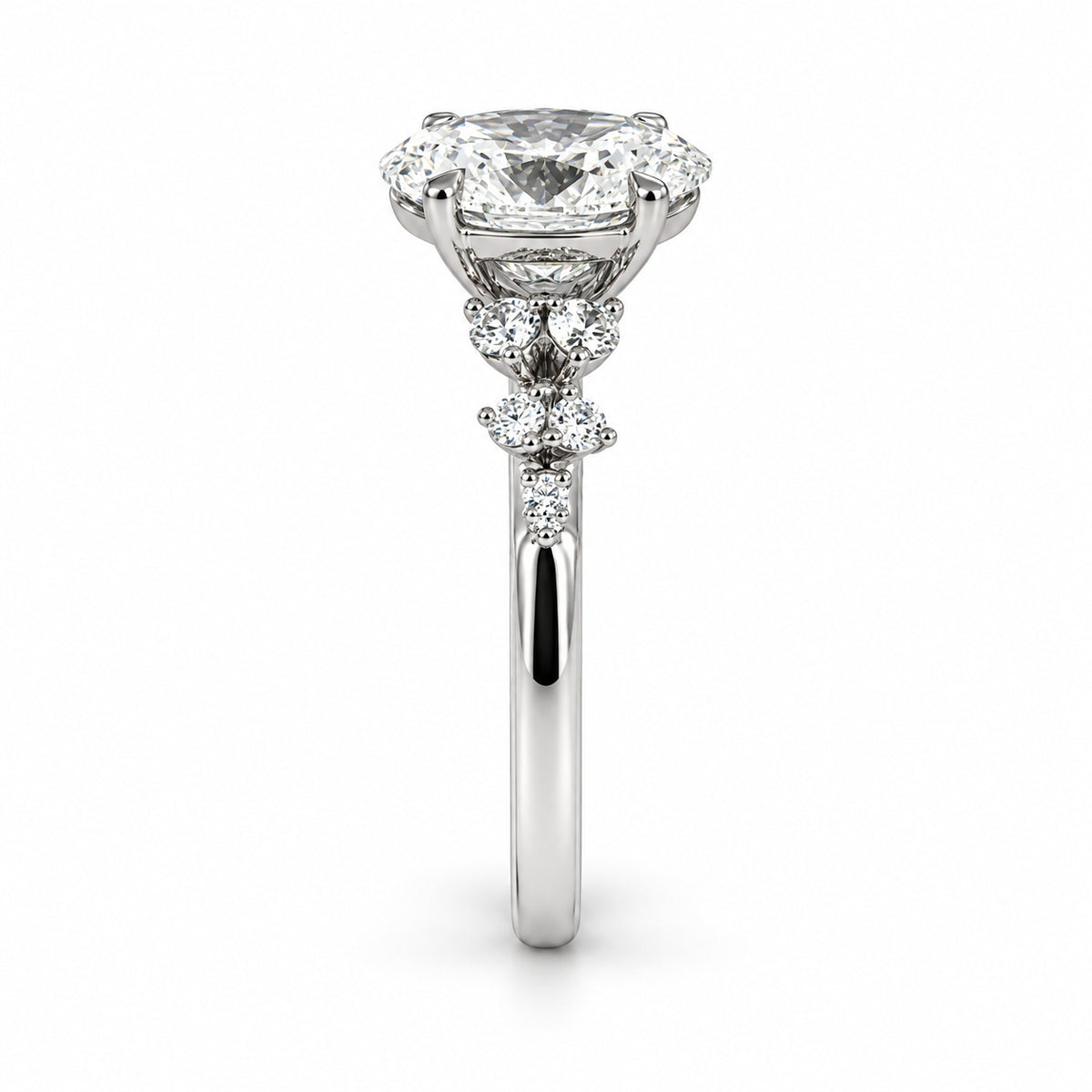 2.43ct Lab Grown Oval Diamond Platinum Engagement Ring