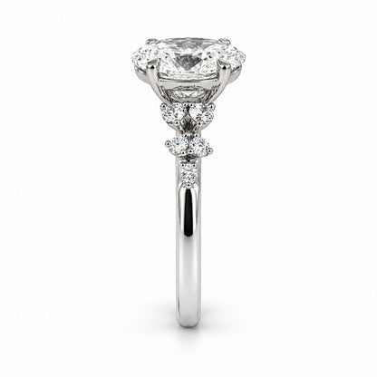 2.43ct Lab Grown Oval Diamond Platinum Engagement Ring