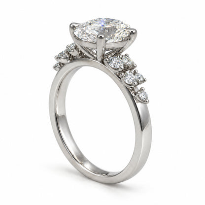 2.43ct Lab Grown Oval Diamond Platinum Engagement Ring