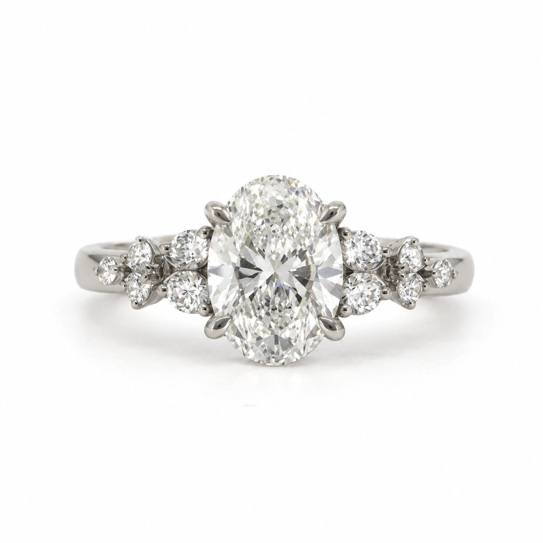 2.43ct Lab Grown Oval Diamond Platinum Engagement Ring