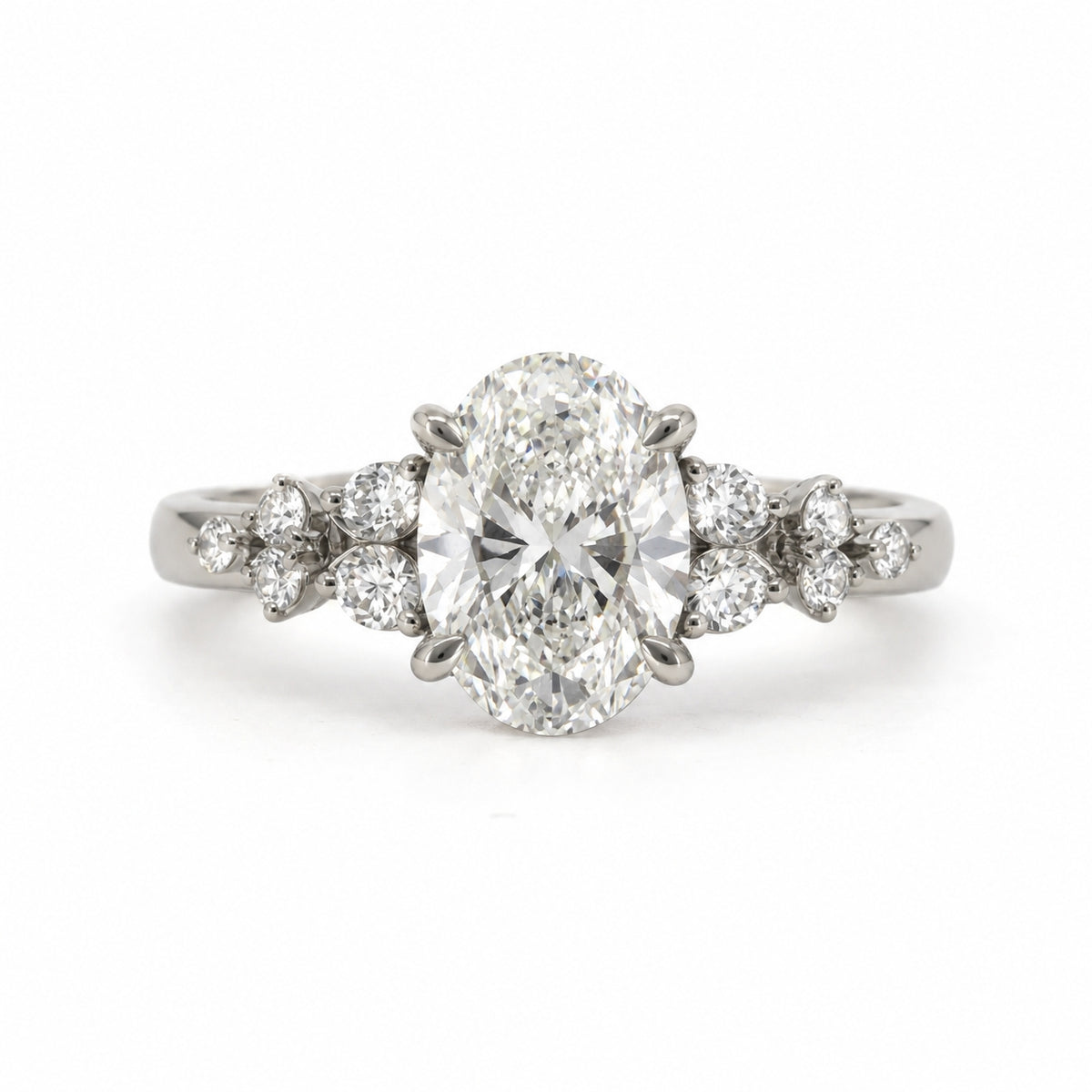 2.43ct Lab Grown Oval Diamond Platinum Engagement Ring