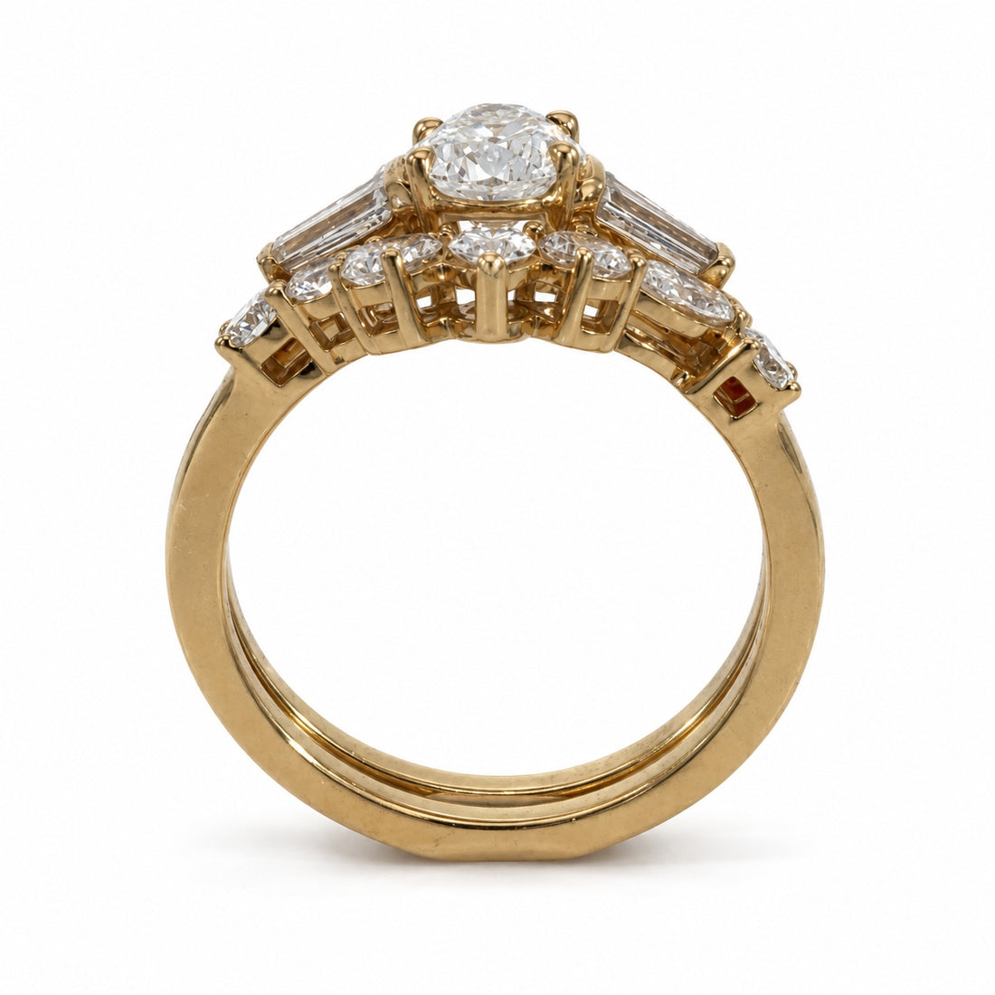 2.20ct Lab Grown Diamond Two-Ring Set in 18ct Yellow Gold