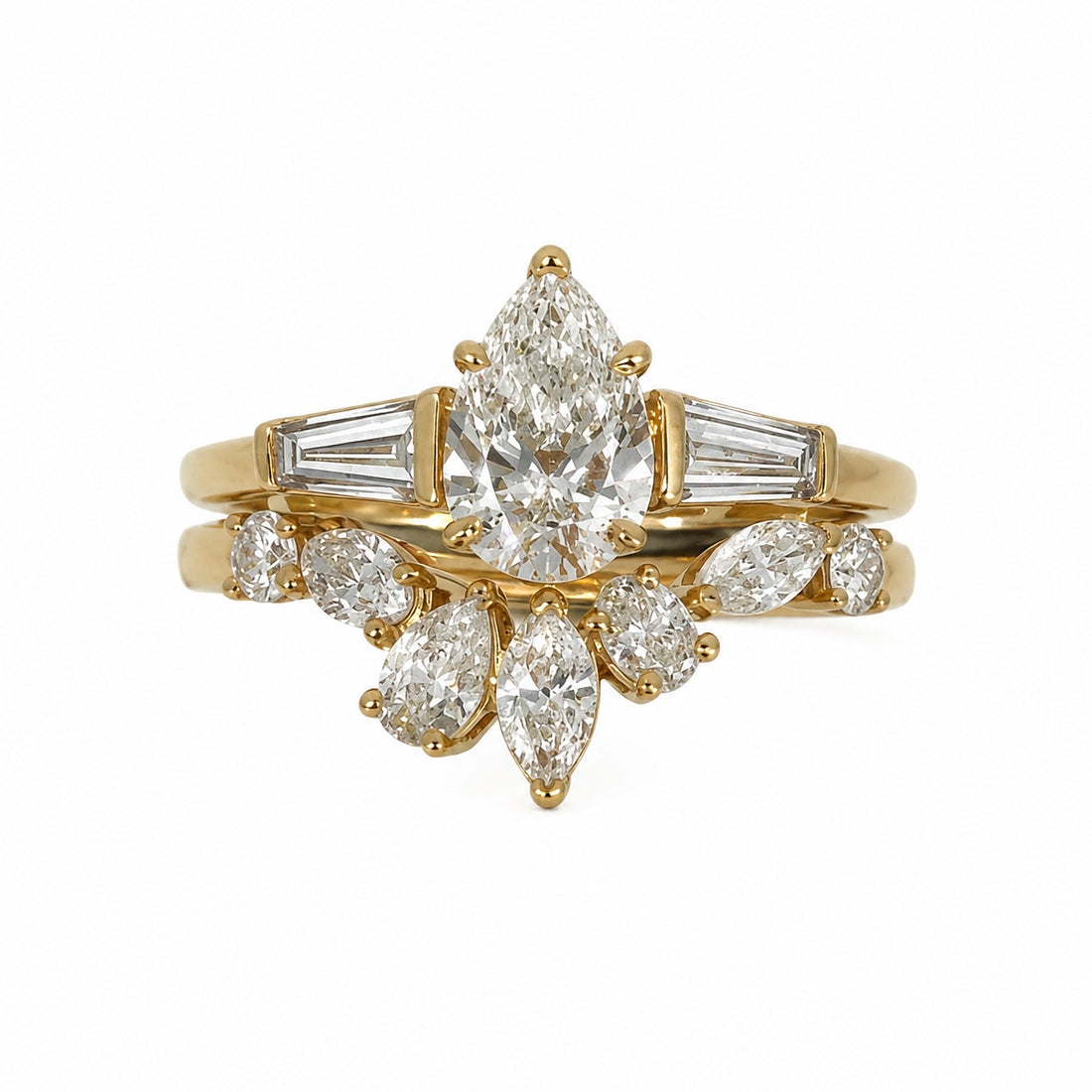 2.20ct Lab Grown Diamond Two-Ring Set in 18ct Yellow Gold