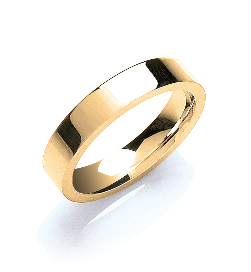 4mm Classic 9ct Flat Court Shaped Wedding Band - Robert Anthony Jewellers, Edinburgh