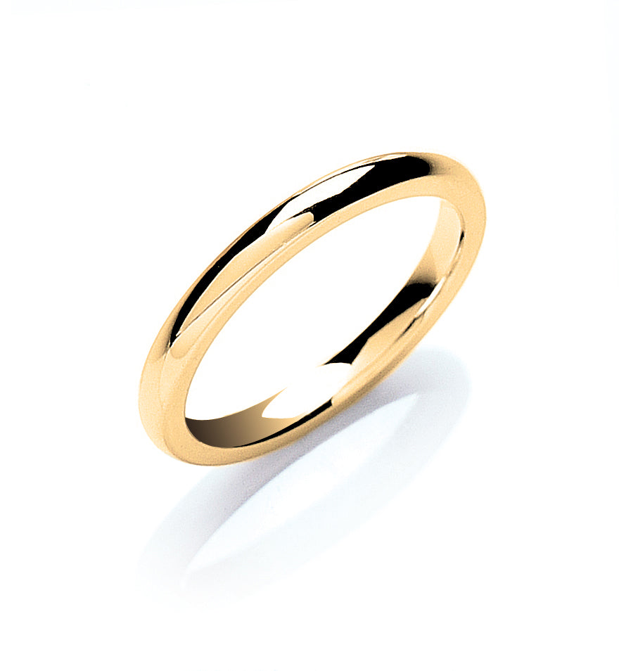 2.5mm Classic 9ct Traditional Court Shaped Wedding Band - Robert Anthony Jewellers, Edinburgh