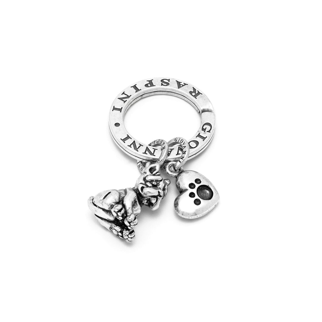 Giovanni Raspini Silver I Love My Dog Key Ring - Robert Anthony Jewellers, Edinburgh