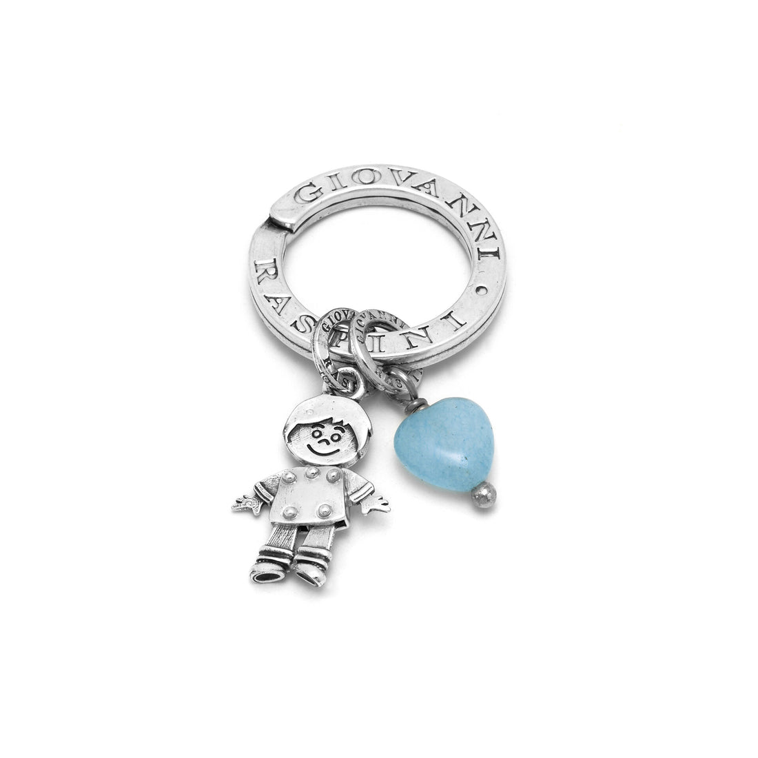 Giovanni Raspini Silver My Baby Boy Key Ring - Robert Anthony Jewellers, Edinburgh