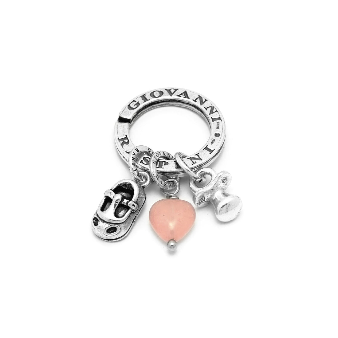 Giovanni Raspini Silver Baby Girl First Steps Key Ring - Robert Anthony Jewellers, Edinburgh