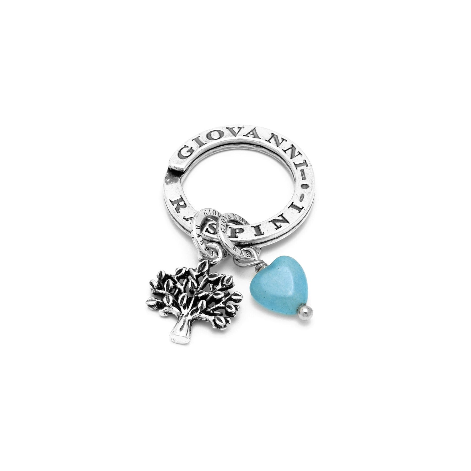 Giovanni Raspini Silver Tree of Life Newborn Baby Boy Key Ring - Robert Anthony Jewellers, Edinburgh