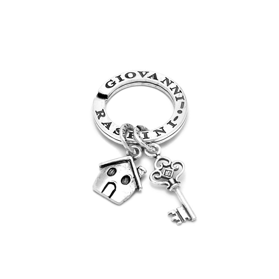 Giovanni Raspini Silver Home Sweet Home Key Ring - Robert Anthony Jewellers, Edinburgh