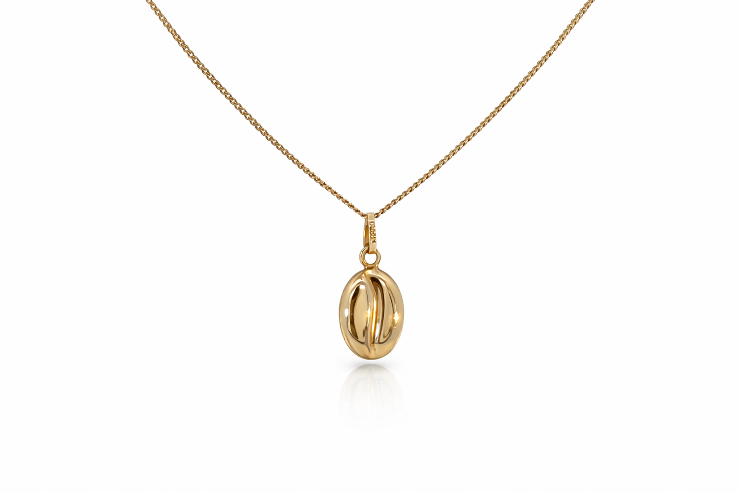 9ct gold coffee bean necklace