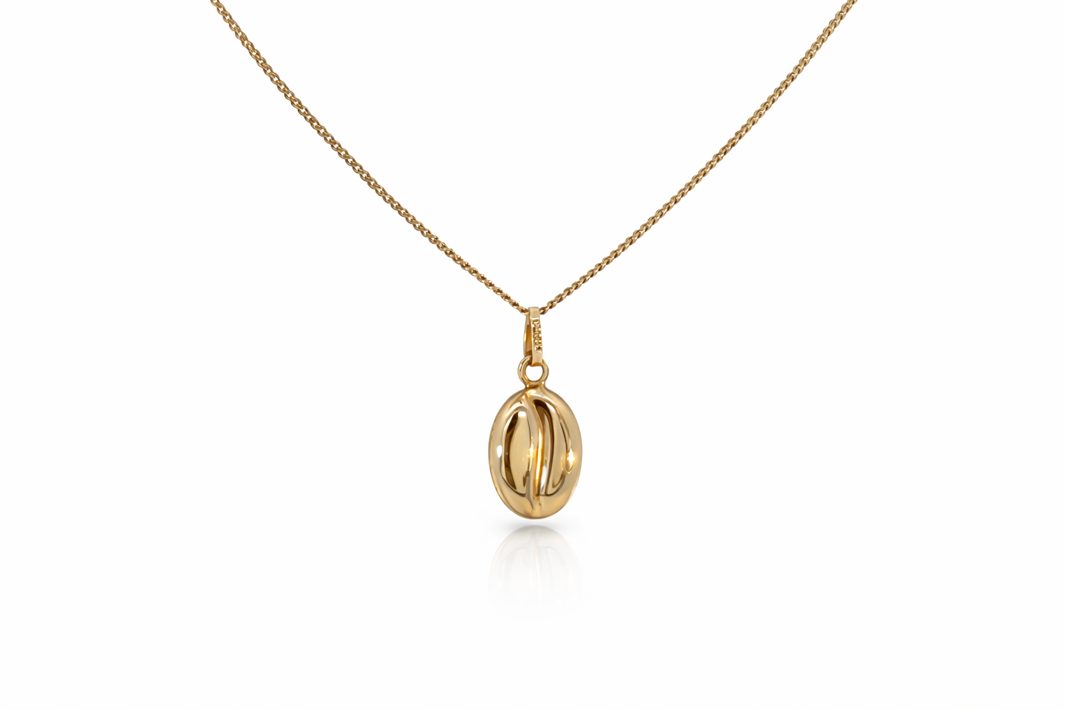9ct gold coffee bean necklace