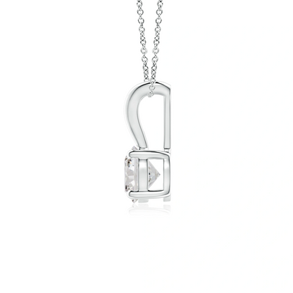 9ct White Gold Diamond Solitaire Split Bale Pendant and Chain