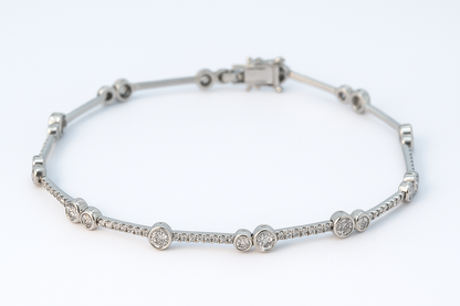18ct White Gold 2.25ct Diamond Line Bracelet
