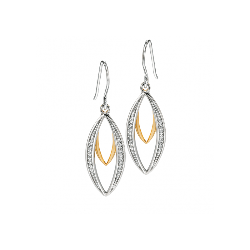 Fiorelli Silver CZ Double Marquise Drop Earrings - Robert Anthony Jewellers, Edinburgh