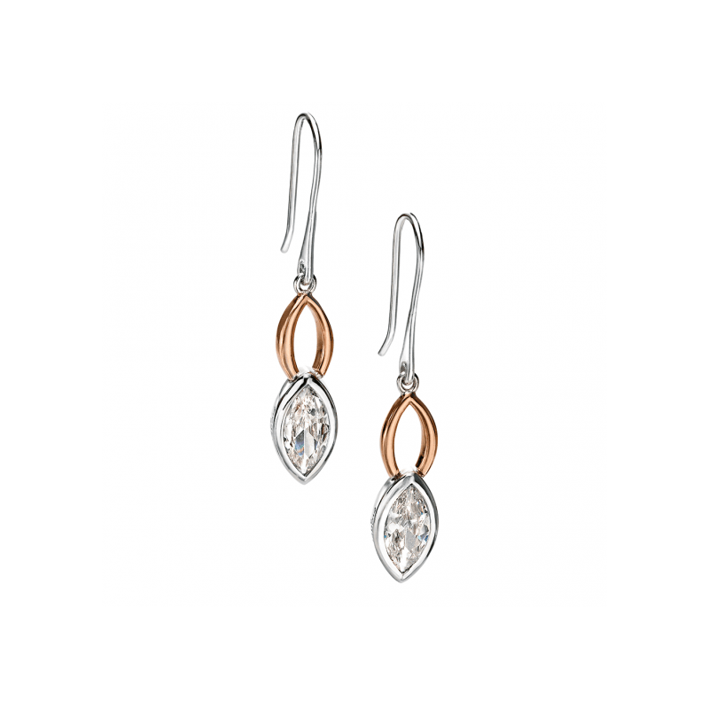 Fiorelli Rose Gold Plated &amp; Silver CZ Earrings - Robert Anthony Jewellers, Edinburgh