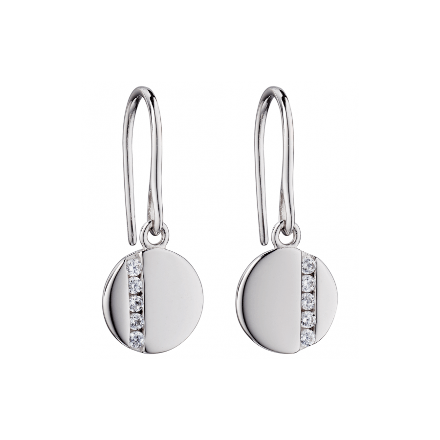 Fiorelli Silver CZ Disc Earrings - Robert Anthony Jewellers, Edinburgh